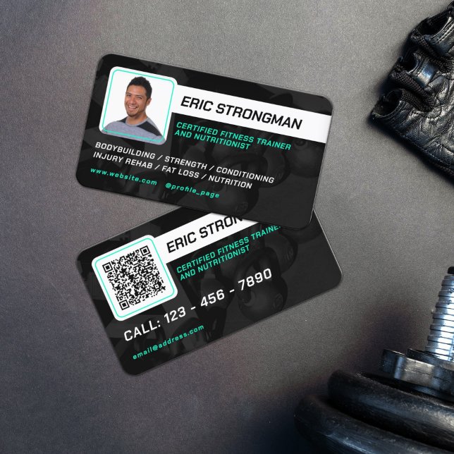 Carte De Visite Photo de profil d'entraîneur professionnel moderne (Créateur téléchargé)