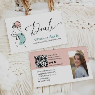 CARTE DE VISITE PHOTO DE QRCODE DE TRAVAILLEUSE DE DOULA EN ART LI