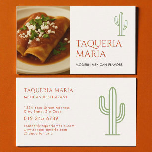 Carte De Visite Photo de service de traiteur de restaurant mexicai
