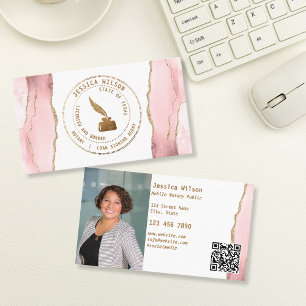 Carte De Visite Photo de signature de prêt public de notaire mobil