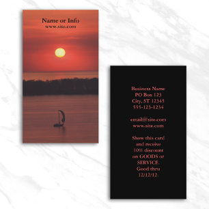 Carte De Visite Photo de voilier au coucher du soleil
