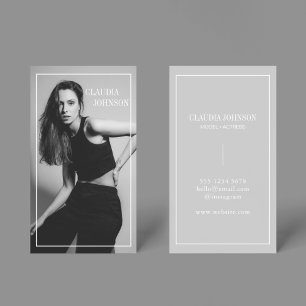 Carte De Visite Photo Décontractée en mode noir et blanc
