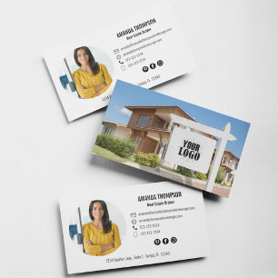 Carte De Visite Photo d'employé immobilier professionnel