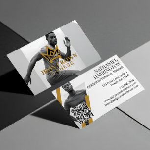 Carte De Visite Photo d'entraîneur personnel de fitness tendance R