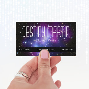 Carte De Visite Photo d'espace de l'amas de galaxies pourpre céles