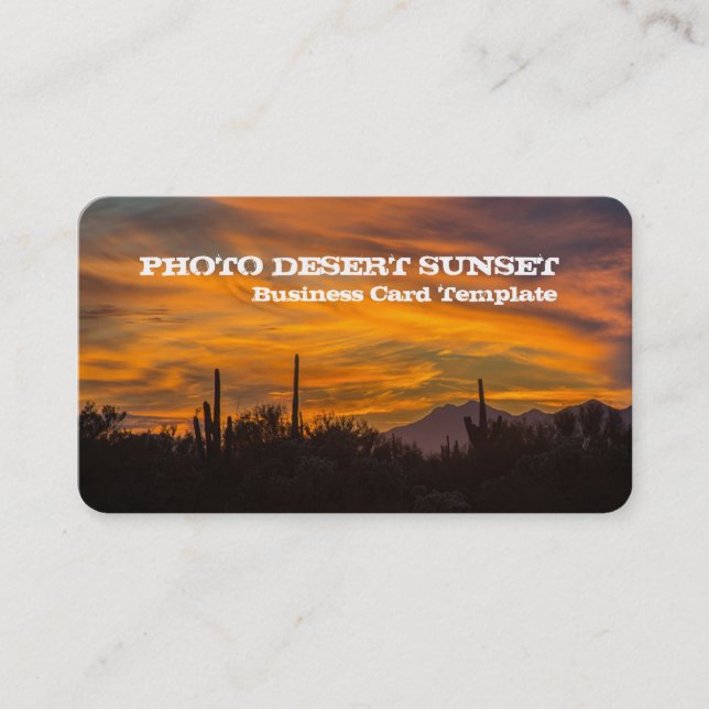 Carte De Visite Photo du désert de Sunset (Devant)