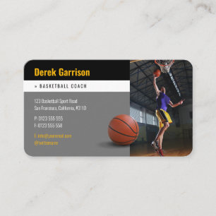 Carte De Visite Photo du joueur de basket-ball   Basketball Coach 