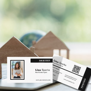 Carte De Visite Photo du logo QR de l'immobilier professionnel