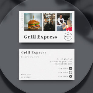 Carte de visite photo du restaurant de livraison d
