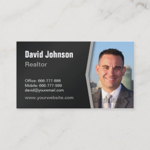 Carte De Visite Photo d'un agent immobilier professionnel moderne