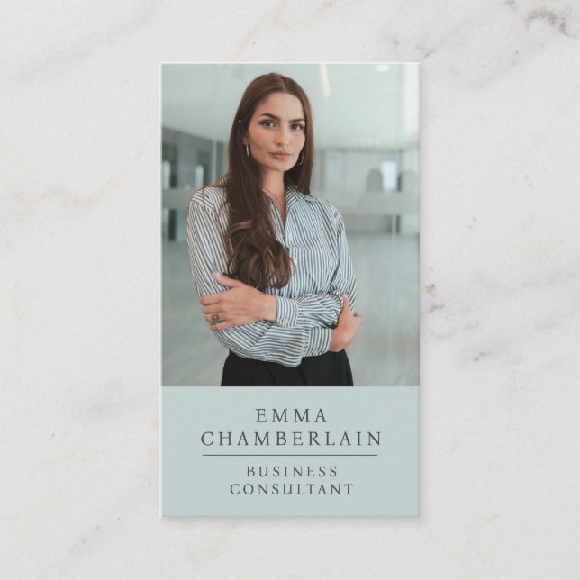 Carte De Visite Photo d'un consultant professionnel moderne (Devant)