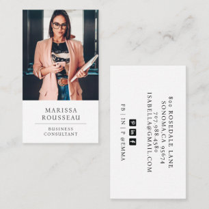 Carte De Visite Photo d'un consultant professionnel moderne
