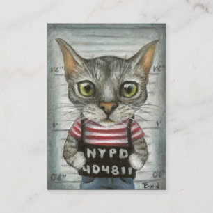 Carte De Visite Photo d'un criminel de chat