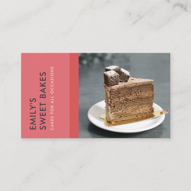 CARTE DE VISITE PHOTO EN CHEF MODERNE BRILLANTE ROUGE BAKERY (Devant)
