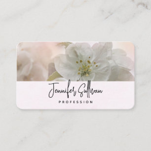 Carte De Visite Photo en fleurs de pomme blanche