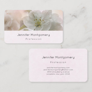 Carte De Visite Photo en fleurs de pomme blanche