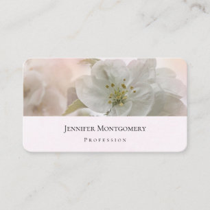 Carte De Visite Photo en fleurs de pomme blanche