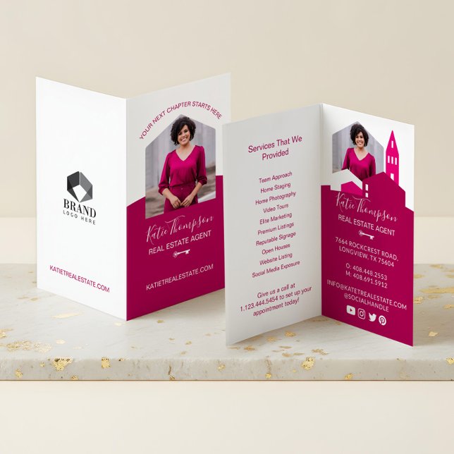 Carte De Visite Photo et services professionnels de l'agent immobi (Minimal Professional Real Estate Agent Photo Logo Business Card)