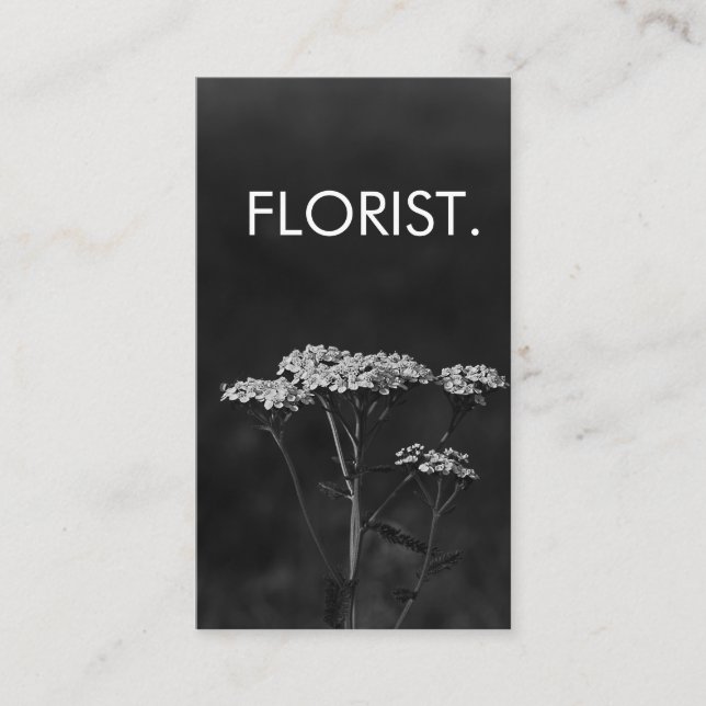 Carte de visite photo floriste Élégant (Devant)