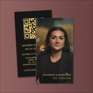 Carte De Visite Photo Gold Black Style exclusif