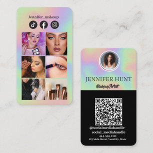 Carte De Visite Photo Grid Instagram QR code médias sociaux
