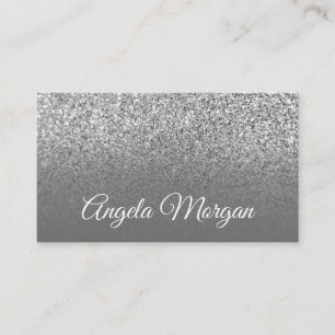 Carte De Visite Photo Gris Ombre Paillettes Argentées