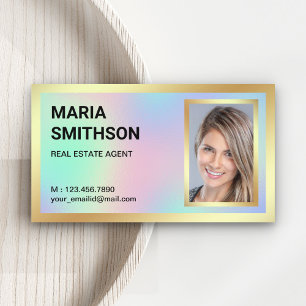 Carte De Visite Photo Holographic Gold Foil Real Imstate Realer Ph