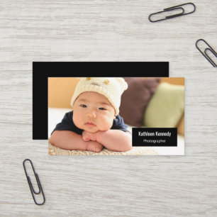 Carte De Visite Photo horizontale Bébé photographe moderne minimal
