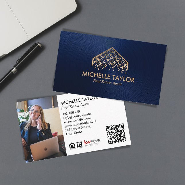 Carte De Visite Photo immobilière professionnelle de la Marine mod (Créateur téléchargé)