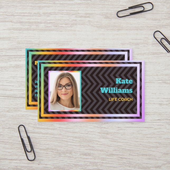 Carte De Visite Photo Life Coach (Devant/Arrière en situation)