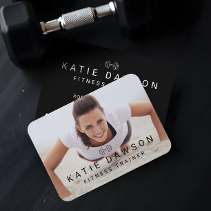 Carte De Visite Photo & Logo de l'entraîneur personnel branché