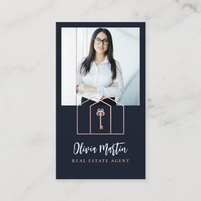 Carte De Visite Photo & Logo de l'immobilier professionnel moderne (Devant)