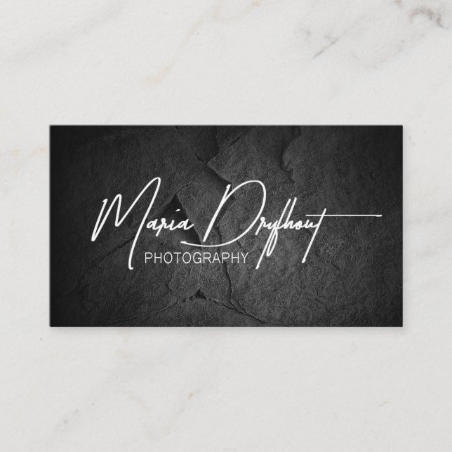Carte De Visite Photo Logo en pierre noire (Devant)
