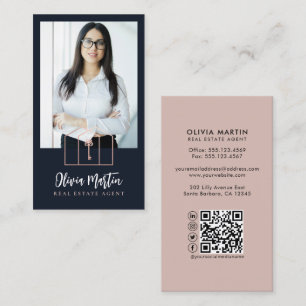 Carte De Visite Photo & Logo Immobilier Professionnel Moderne