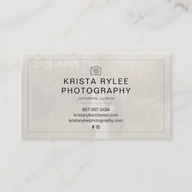 Carte de visite photo minimaliste moderne (Devant)