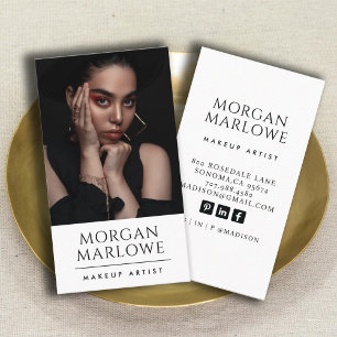 Carte De Visite Photo minimaliste moderne de maquillage