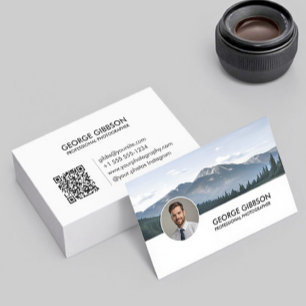 Carte De Visite Photo minimaliste moderne Photographie noir et bla