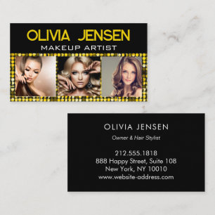 Carte De Visite Photo Modèle Luxe Rose Parties scintillant Or Glam