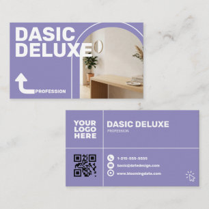 Carte de visite photo moderne avec logo et code QR