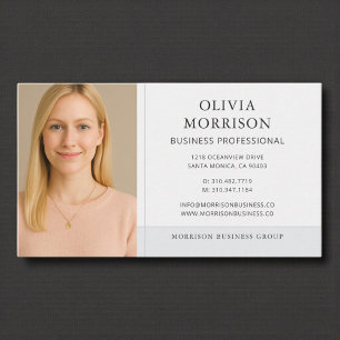 Carte De Visite Photo Moderne Minimaliste Professionnelle