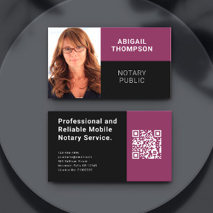 Carte De Visite Photo moderne QR Code Pink Mobile Nota