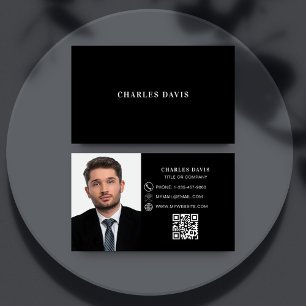 Carte De Visite Photo noir blanc code Qr