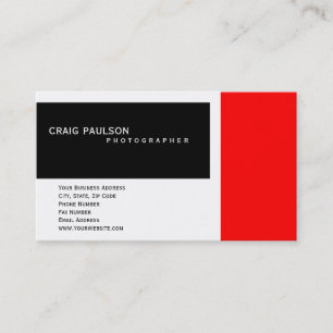 Carte de visite photo noir blanc rouge