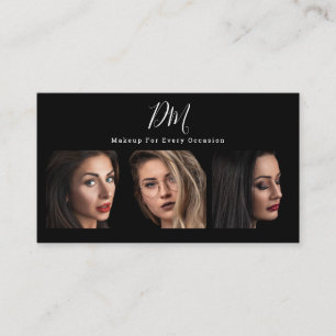 Carte De Visite Photo noir moderne collage de maquillage tendance