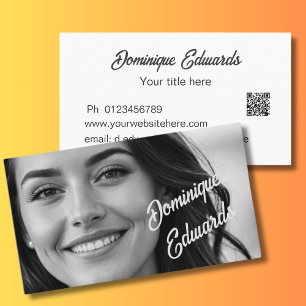 Carte De Visite Photo noir professionnel médias sociaux