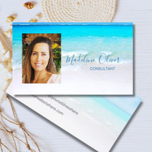 Carte De Visite Photo Ocean Beach Sea Travel Blue