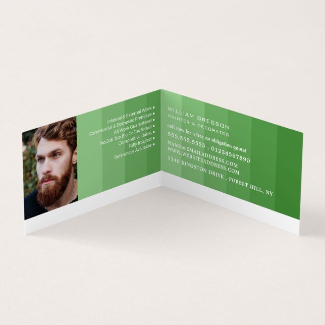 Carte De Visite Photo Ombre Vert, Peintre & Décorateur (Intérieur)