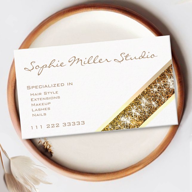 Carte De Visite Photo ou Logo Studio de la Parties scintillant Gol (Créateur téléchargé)