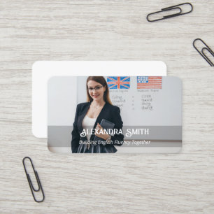 Carte De Visite Photo personnalisée de l'enseignant Esl