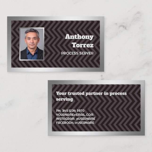 Carte De Visite Photo personnalisée du serveur de processus (Devant / Derrière)